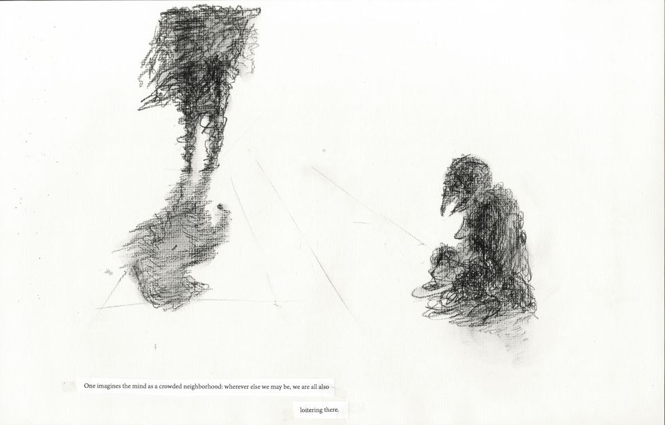 Charcoal and ink drawing by Jing Ju